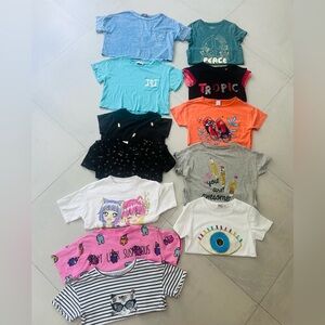 Sizes 9-12 Name Brand Girl Shirts Zara, Gap, Lola, Dixie, Mayoral (12 total)